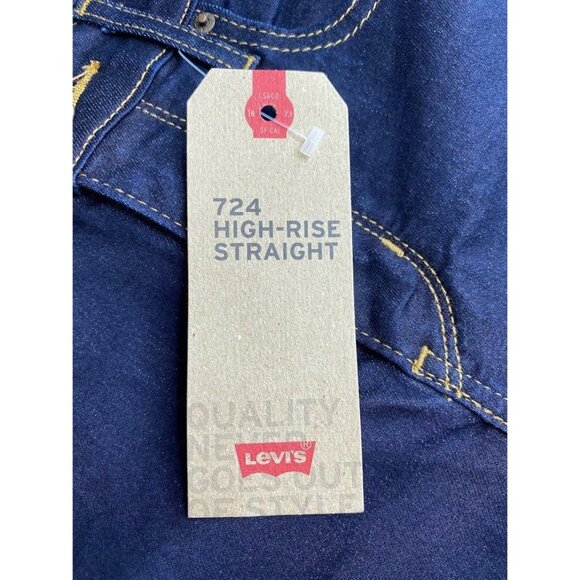 Levi's 724 Straight Jeans Women's 25 0 XS Dark Blue Short‎ Stretchy Denim NEW - Picture 13 of 16